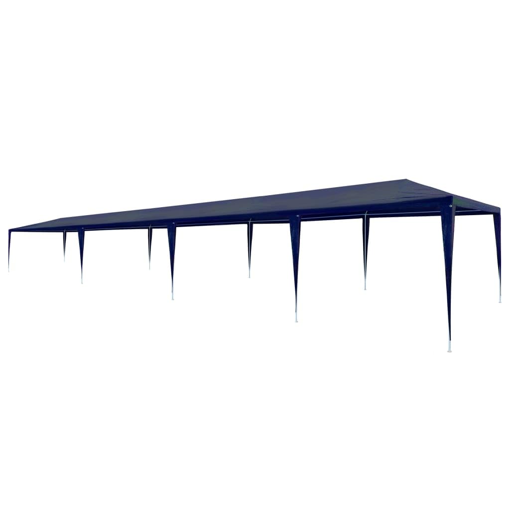 'Vidaxl Party Tent - Huge Sized 9.8'X39.4' Pe Material - Uv And Water Resistant Outdoor Canopy- Rust Resistant Steel Frame Easy Assembly - Blue