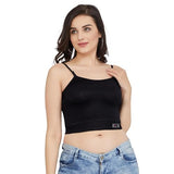 Trylo U-Cut Crop Top-Black-S,BLACK,,B0DRYNF9VW