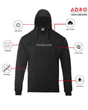 Adro Men'S Cotton Neck Hooded Sweatshirt (H22-M-Frl-Bl_Black_M)