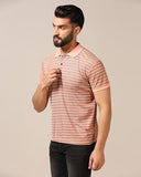 Toplot Men'S Regular Fit Half Sleeve Casual Polo T-Shirt (Lining-Polo-5166-Peach-M),Peach,,B0CXT5Z93S