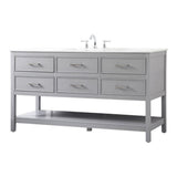 Elegant Decor Sinclaire 60 Aluminum Alloy & Mdf Single Bathroom Vanity In Gray