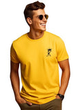 Adro Men'S Solid Regular Fit T-Shirt (Rn24-Stick-Kk-Mu_Mustard