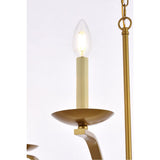 Living District Trey 6-Light Mid-Century Metal Pendant In Brass Finish