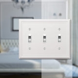 Amerelle 149Tttw Chelsea Wallplate, 3 Toggle, Steel, White, 1-Pack