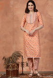 Toplot Women'S Cotton Blend Printed Kurti With Pant (Kurti-Pant-5060-Orange-Xxl),Orange,2,B0BR1DB9X6