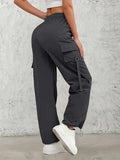 LERIYA FASHION Women's High Waist Wide Leg Trousers | Casual & Formal Pants for Women |Loose Fit Track Pants | Gymwear | Cargo Pants | Elegant Office Wear | Stylish Jeans Look (LF-TR1200-M-GREY),Grey