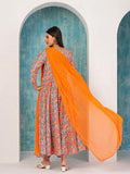 Gosriki Women'S Rayon Blend Bagru Printed Anarkali Kurta With Pant & Dupatta (Locket-Multi-Nw-Gs_M_Mustard_Medium),Mustard,,B0D4J7Y9KM