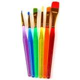 Ikis 6 Pc Colorful Paint Brush Nail Brush Art Artistic Brush Water Coloring Brushes Flat Paint Brush For Oil Acrylic & Oil Paint