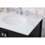 Elegant Decor Irene 72 Solid Wood And Stone Double Bathroom Vanity In Black