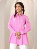 Libas Women'S Viscose Rayon Solid Straight Kurtis (98157_Pink_L)