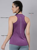 Enamor Women'S Solid Slim Fit T-Shirt (A308_Sunset Purple Melange/Active Reflective Graphic,Sunset Purple MelangApparel,L