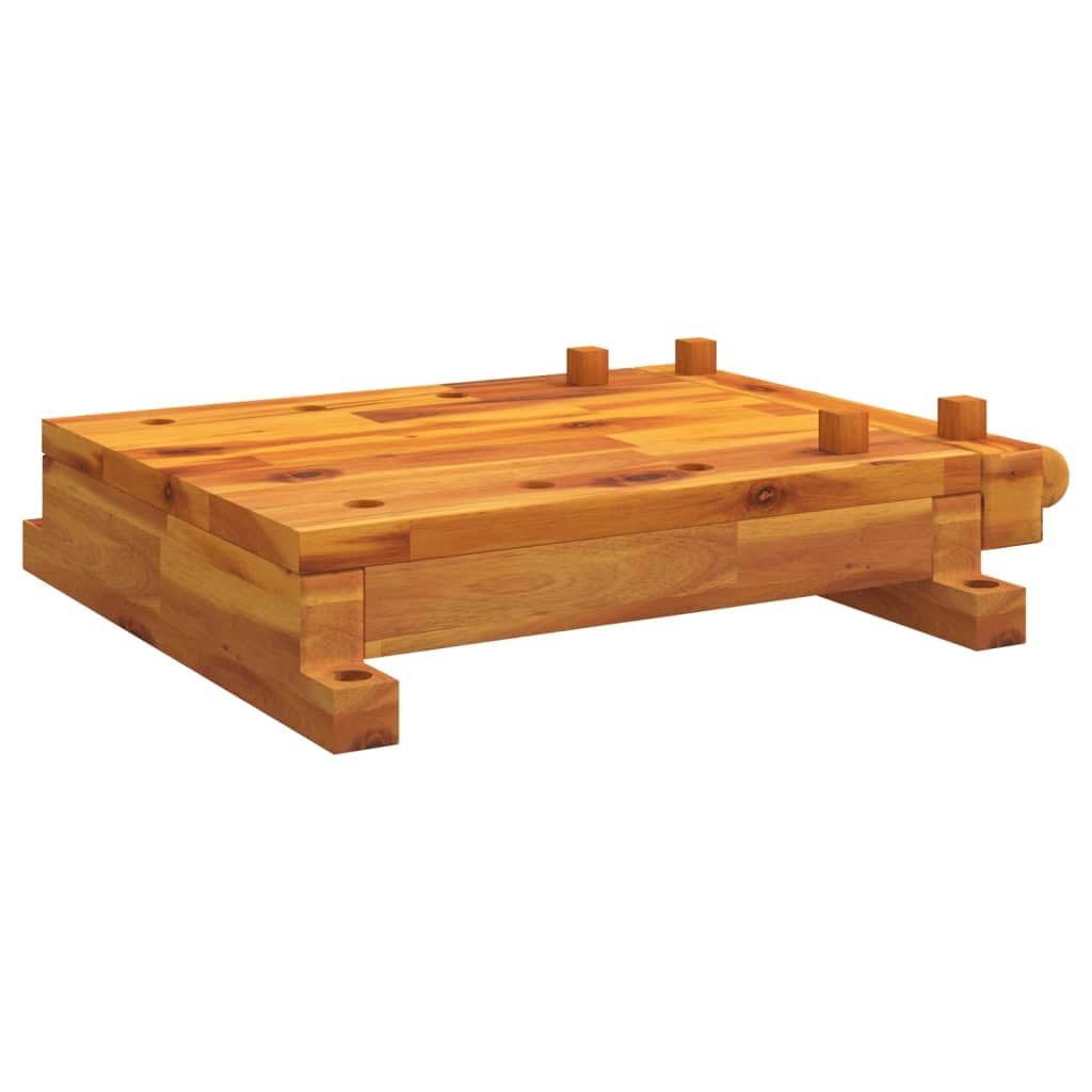 'Vidaxl Acacia Wood Workbench Tabletop With Vice - Flexible Use Stable Surface - Brown