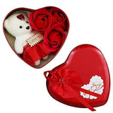 Eminent Heart Shaped Valentines Day Gift Box with I Love You Message Teddy Bear 3 Red Roses Valentine Gift for Girlfriend Boyfri
