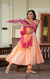 Gosriki Women'S Rayon Viscose Solid Anarkali Kurta With Pant & Dupatta (Kuddi Peach-Gs_Xxl_Peach_Xx-Large),Peach,2,B0F7HKVZ16