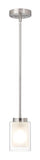 XiNBEi Lighting Pendant Lighting Modern 1 Light Mini Pendant Light with Dual Glass in Brushed Nickel, Adjustable Hanging Ceiling