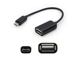 Addon 5 Pack Of 12.7Cm (5.00In) MicroUsb Male To Usb 2.0 (A) Female Black OnTh