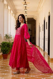Gosriki Women'S Rayon Viscose Embroidered Anarkali Kurta With Pant & Dupatta (Kanota Pink-Vks05-Gs_Xxl_Pink_Xx-Large),Pink,2,B0DV4D8TZD
