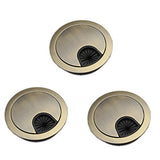 BOSIDETOOL 3Psc Desk Grommet,Cable Cord Hole Cover for Home and Office,Metal Zinc Alloy Materilal 53mm(Bronze, 2.09 Inchs)