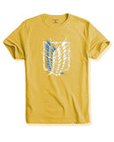 Adro Mens Attack On Titan Cotton T-Shirt (S, Light Yellow)
