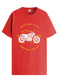 Adro Men'S Royal Bike Design Printed 100% Cotton T-Shirt - Regular Fit, Printed T-Shirts For Men (Rn24-Ryl-Rd_Red_L)