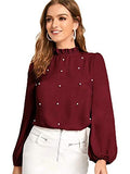 Anni Designer Women'S Maroon Color Western Top (Lantern Maron Top_L),Maroon,L