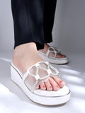 Shoetopia Retro Stylish White Wedges For Women & Girls /Eu38,White,5,B0FF3FBYXZ