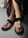 Shoetopia Girls Flat-726 Black Flat Sandal - 8 Uk (Girls-Flat-726-Black),Black,8,B0CRPG5KSR