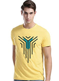 Adro Graphic Design Mens Cotton Printed T-Shirts (R21-M-Lnl-Ly_Light Yellow_M)