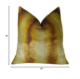 Plutus Brands Plutus Sheared Chinchilla Handmade Throw Pillow, 18 X 18, Gold Beige Brown