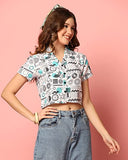 Toplot Women'S Casual Printed Crop Shirt With Half Sleeve Pack Of 2 (Combo-5059-Rou-Rou-M),Round-Round,,B0CFTZCZGR