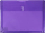 JAM PAPER Plastic Expansion Envelopes with Hook & Loop Closure - Letter Booklet - 9 3/4 x 13 with 1 Inch Expansion - Purple - 3/