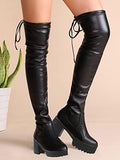 Shoetopia Knee High Boots -Eu36 /Uk3 /Black,Black,3,B0CQK52SJ4