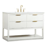 Elegant Decor Larkin 48 Solid Wood Mdf Single Bathroom Vanity In White