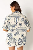 Kotty Women'S Oversized Printed Cotton Blend Shirt(Multicolour,S)