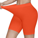 KYDA Women's Anti Bacterial Cycling Shorts Under Skirt Biker Shorts High Waist Stretchable Yoga Shorts & Gym Workout Skin Fit Shorties(Orange_S),Orange
