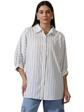 Kotty Women'S Relaxed Fit Over Sized Casual Shirt(White,L)