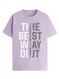 Adro Motivational Quote Printed T-Shirt For Men - 100% Cotton, Regular Fit, Soft Breathable Fabric | Rn23-M-Best-Pu-M Purple