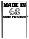Udnag Ruled Notebook Diary Awesomeness | Made In 68 50 Years Of Awesome, [A5 80Pages 80Gsm]