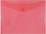 JAM PAPER Plastic Envelopes with Snap Closure - Letter Booklet - 9 3/4 x 13 - Red - 3/Pack