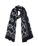 100% Pure Cotton Printed Black Scarf/Stole For Women Summer