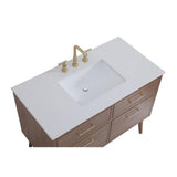 Elegant Kitchen And Bath 42 Inch Bathroom Vanity Cabinet - Walnut Brown