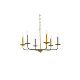 Living District Cohen 6-Light Mid-Century Style Metal Pendant In Brass Finish