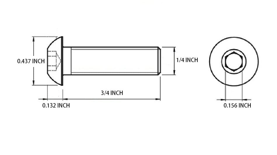 1/4-20 x 3/4 Socket Head Cap Screws Bolts,Stainless Steel 18-8 (304),Allen Socket Drive,Fully Threaded,25 PCS