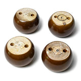 Metany Pack of 4 Walnut Furniture Legs Round Bun Feet 2 Tall Wood Sofa Legs Replacement Legs for Cabinet Couch Chair Dresser