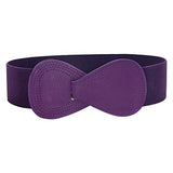 Mastyle WomenS Black Elastic Wide Belt With Fur Decorative Waist Seal For Down Jacket And Windbreaker Purple
