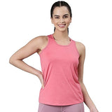 Enamor Women'S Solid Slim Fit T-Shirt (A308_Pink Taffy Melange/Active Reflective Graphic,Pink Taffy Melange/AApparel,L