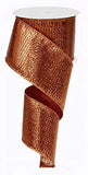 Metallic Wired Edge Ribbon 10 Yards (Copper, 2.5 Inch)
