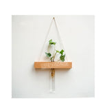 Hs Art Wooden Wall Hanging Plant Holder Propagation 1 Piece Testube With Wood Stand Flowers Hanging Vase For Home Decoration Gif