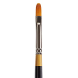 KINGART Premium Original Gold 9500-6 Filbert Series Artist Brush, Golden Taklon Synthetic Hair, Short Handle, for Acrylic, Water