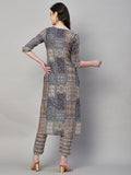 Gosriki Women'S Cotton Blend Straight Printed Kurta With Pant (Annu Grey-Gs_M_Grey_Medium),Grey,,B0CQPGV69S